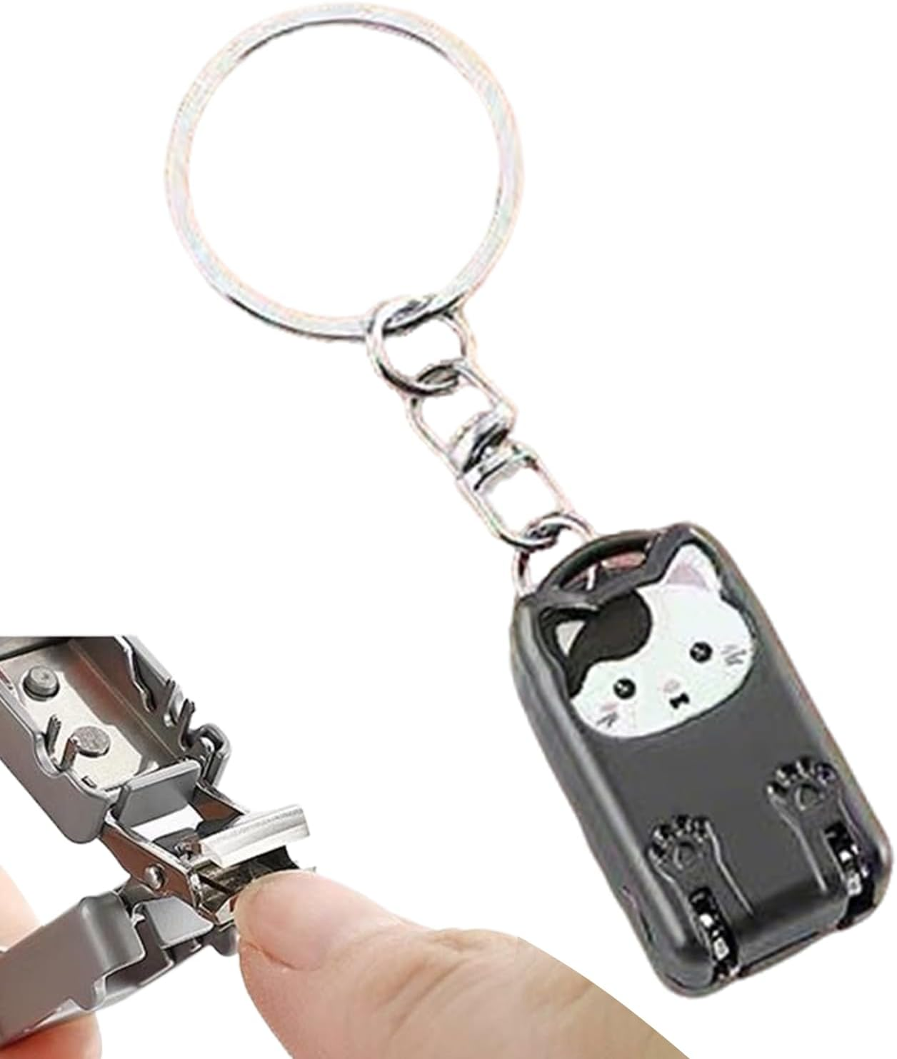 YNPQTDS Toenail Clippers,Portable Cat Keychain Nail Clippers | Non-Slip Pedicure Tools for Fingernails Toenails Daily Home Office Car Travel Trips Outdoor Purse Keyring Women Kids