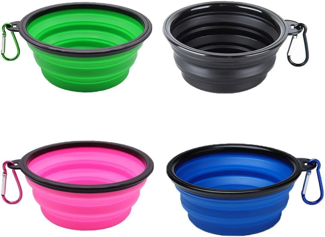 Limcryspp 4 Foldable Dog Bowls, Portable Pet Feeding Water Tray, Suitable for Walking, Hiking, Traveling, Indoor/Outdoor Use image number 6
