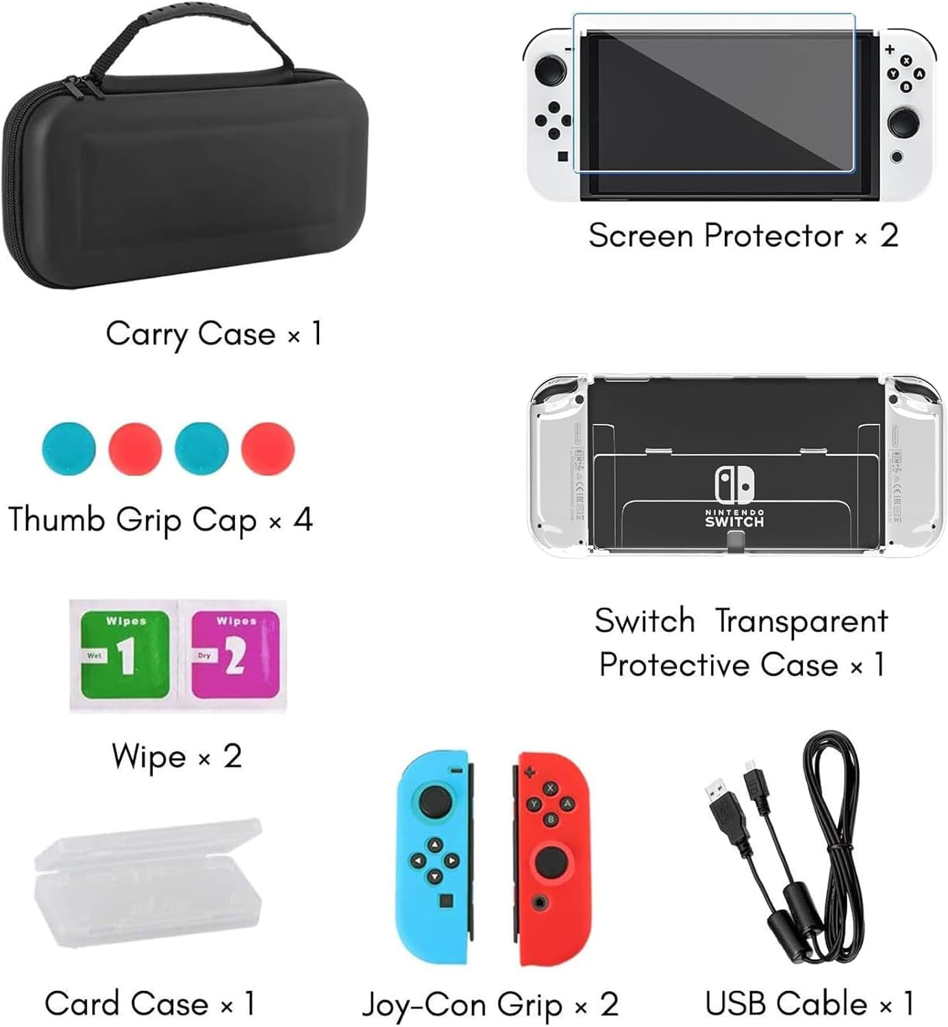 ZONEY Switch Carrying Case for Nintendo Switch OLED, Cartridges Protective Hard Shell Travel Carrying Case Pouch for Nintendo Switch Console & Accessories (For OLED) image number 5