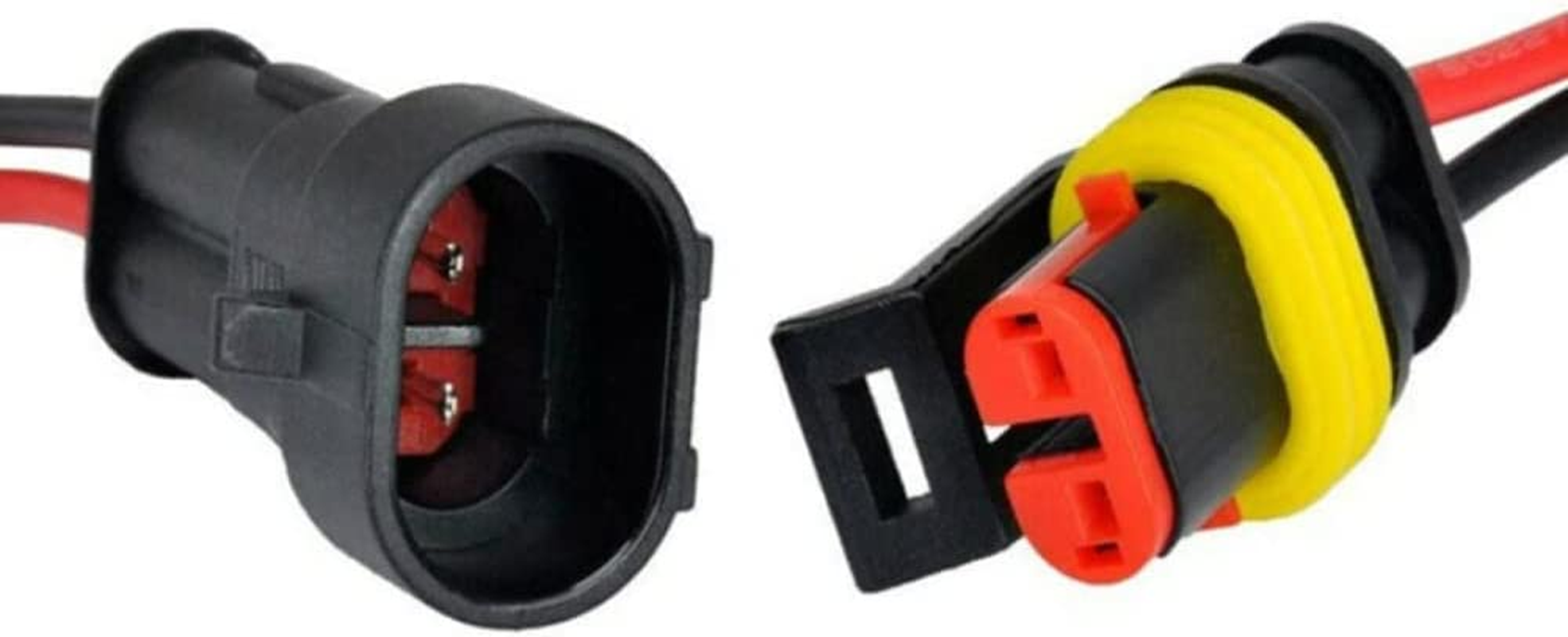 Lehom 10 Pack 2 Pin Way 20AWG Car Waterproof Electrical Connector Plug Socket Kit with 10Cm Wire AWG Marine 1.5Mm Series Terminal Connector image number 5