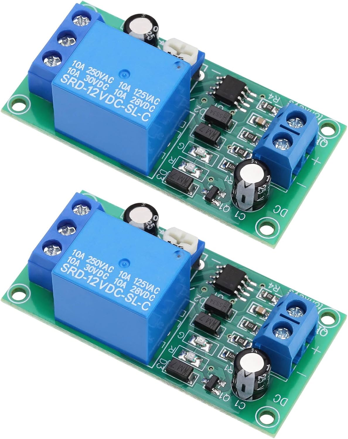 Create Idea 2PCS DC 12V Time Delay Relay Module 55X28X18.4Mm 0~60 Seconds Adjustable Time Delay Timer Relay Delay Controller Board for Home Automotive Electronics image number 6
