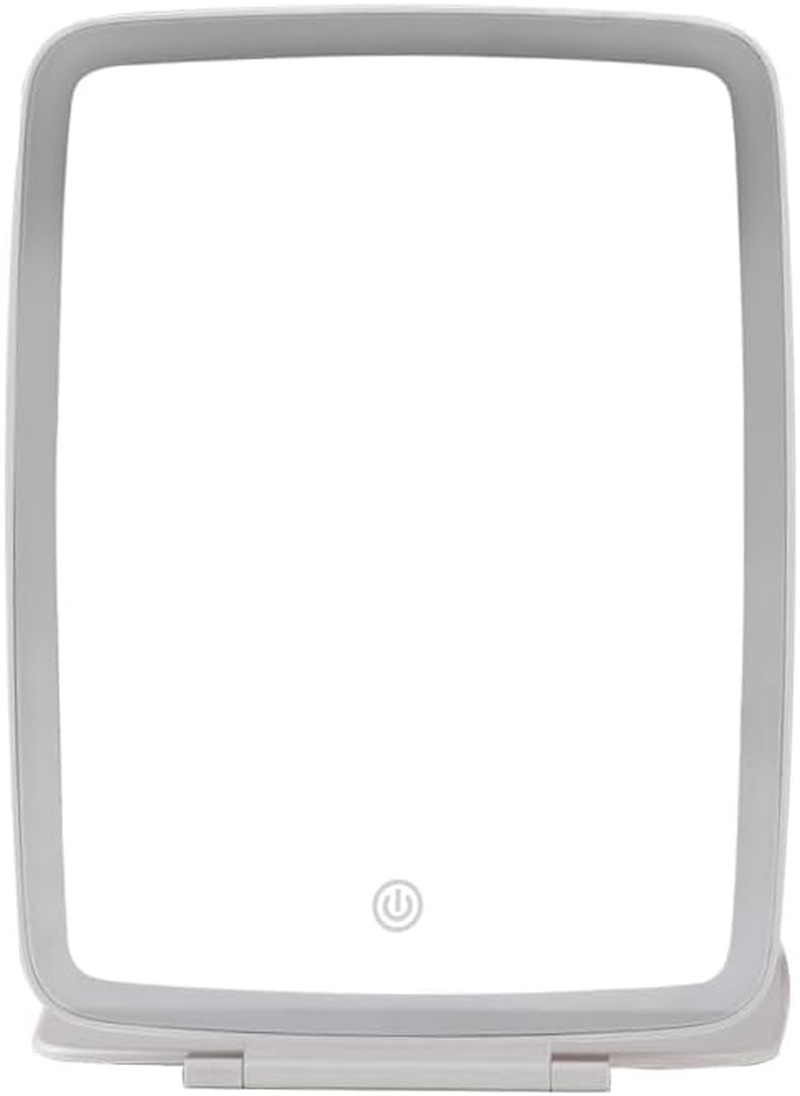 Vrhere Mirrim Rechargeable Travel Makeup Mirror with 10X Magnifying Mirror, Big Size 10 * 7.5 Inch, Portable Lighted Beauty Mirror with 3 Color Lights, Vanity Mirror with 72 LED Lights, Touch Dimming image number 1