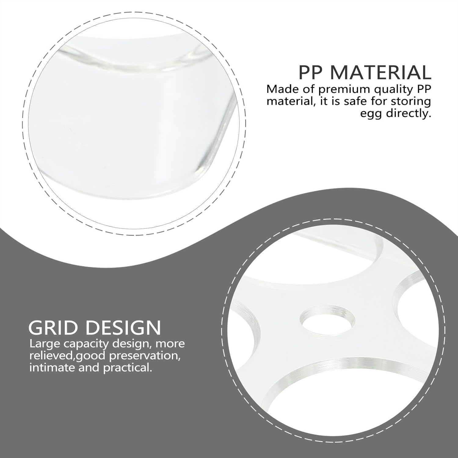 Angoily Refrigerator Egg Tray Storage Container 6-Compartment Egg Holder for Kitchen Fridge Organisation and Safe Storage image number 4