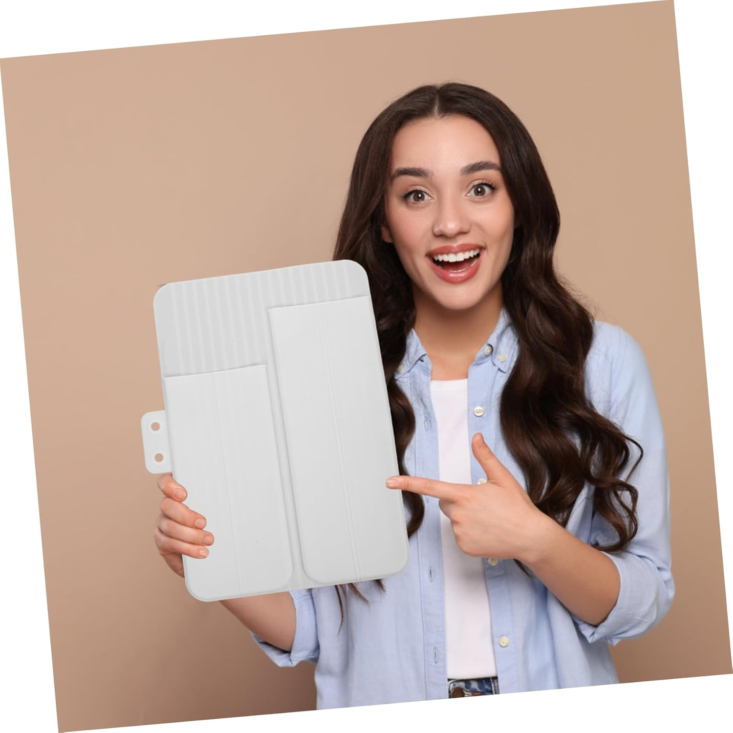 FOMIYES Silicone Curling Iron Holder Travel Pouch Heat Resistance for Hair Straighteners and Curling Wands White image number 1