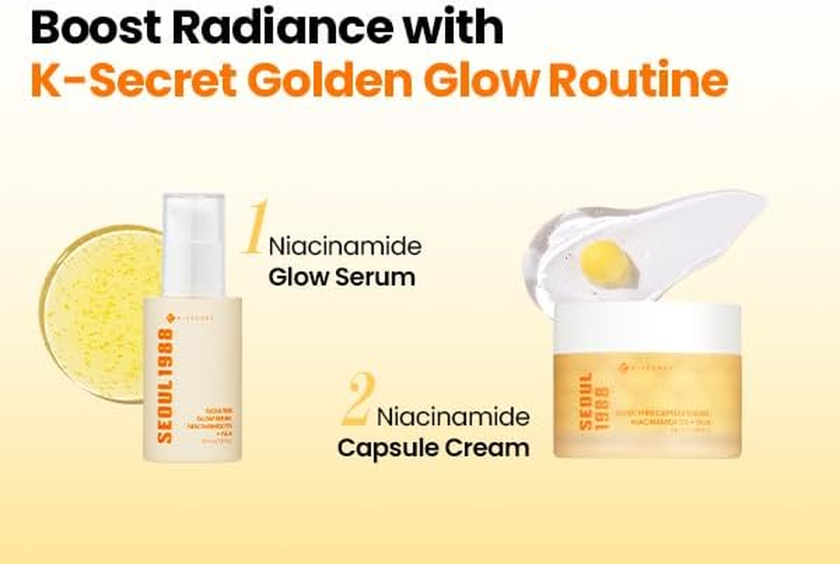 K-SECRET SEOUL 1988 Niacinamide Capsule Cream &ndash; Hydrating Face Moisturizer with 5% Niacinamide and Yuja | Vitamin C Capsule Cream for Dark Spots, Uneven Skin Tone | Korean Skincare, 50Ml / 1.69 Fl Oz image number 5