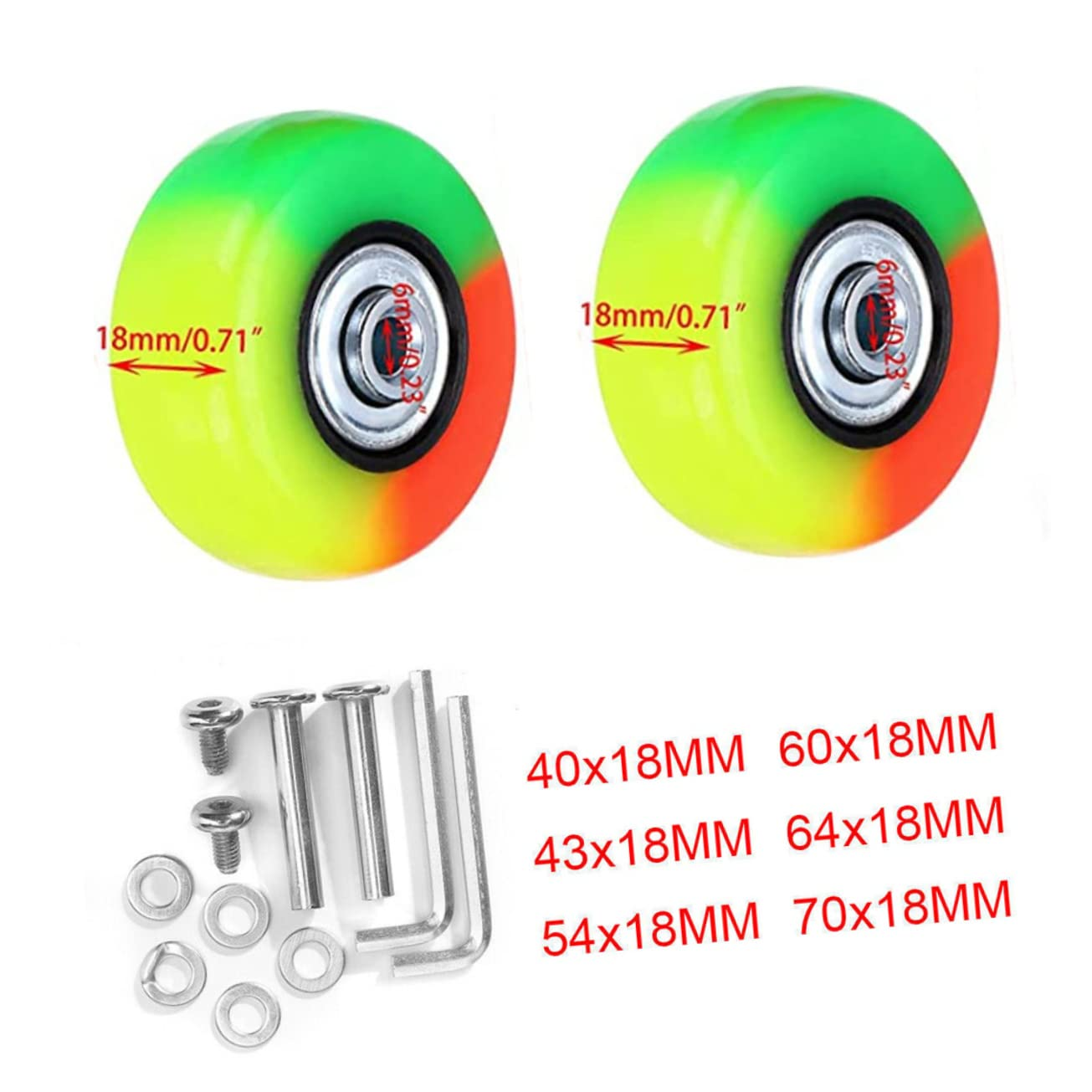 CORHAD 2Sets Luggage Suitcase Replacement Wheels Rubber Swivel Caster Wheels for Luggage Case image number 1