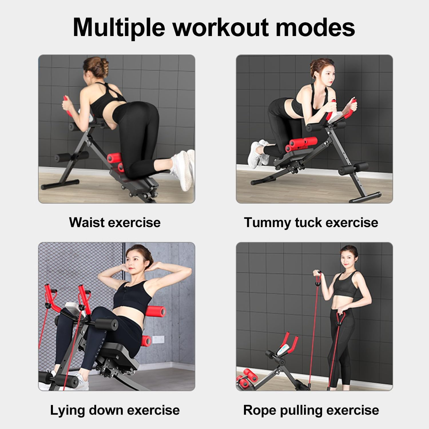 Ab Machine, Height Adjustable Abs Workout Equipment, Foldable Multi-Functional Ab Trainer for Home Gym, Knee Protection image number 3