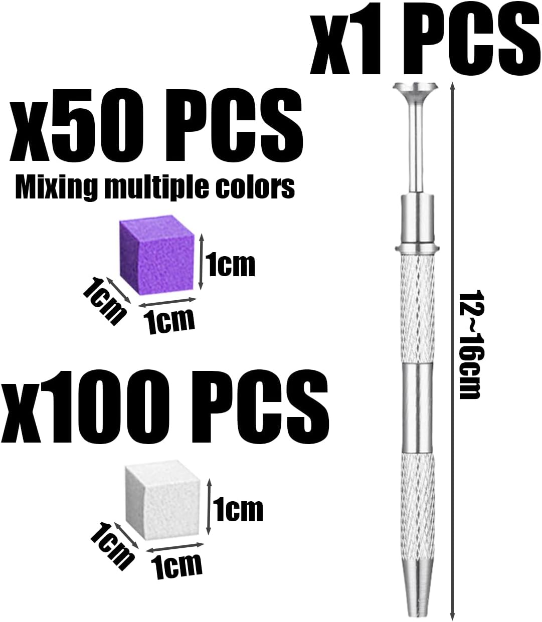 150 Pieces Nail Sponges, 1 Piece Tweezers, Mini Square Sponges, Nail Brush Shadow, Nail Art Tools, Sponge Brushes, Nail Art Tools image number 2