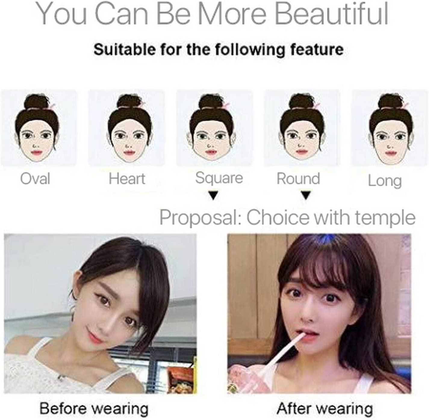 Women Thin Neat Air Bangs Hair Extensions Clip in on Fringe Front Hairpiece Front Neat Bang Fringe One Piece Striaght Hairpiece Accessories (Black) image number 5