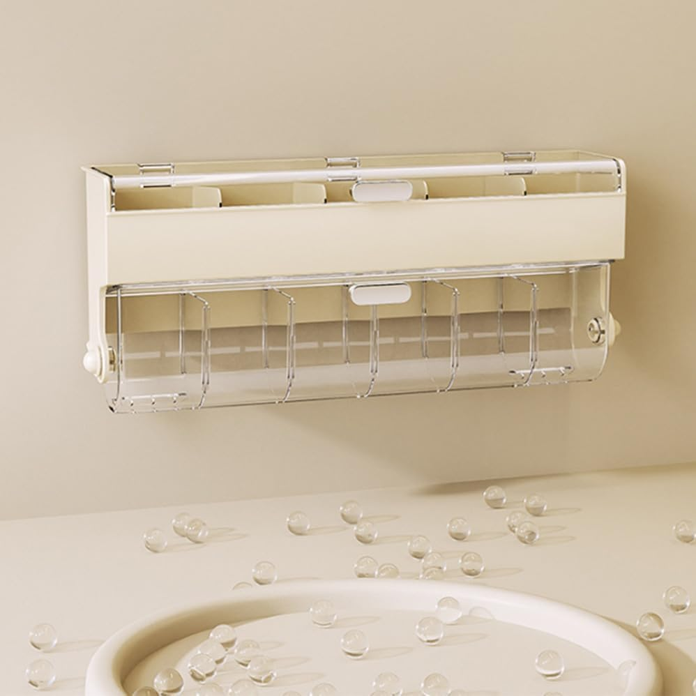 Betterlifewj 2Pcs Apricot Wall Mounted Storage Box， Underwear Organiser Clear Dustproof Organizer Holder Household Storage Box for Lingerie, Socks, Ties, Data Cable image number 4