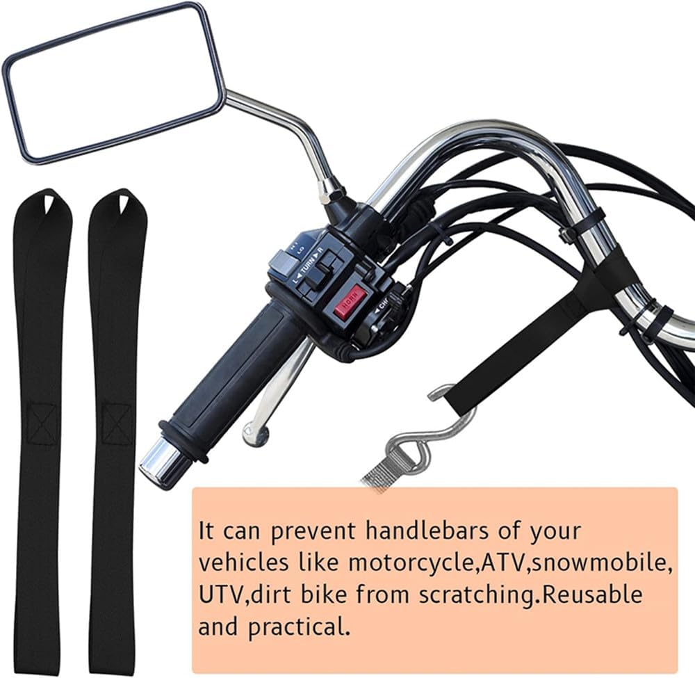 Walquicks 6 Pieces Black Soft Loop Tie down Straps, Heavy Duty Motorcycle Tie Loops for Motorcycle Handlebar, Roof Rack, Scooters, Dirt Bikes, Lawn Garden Equipment Black Soft Loops image number 3