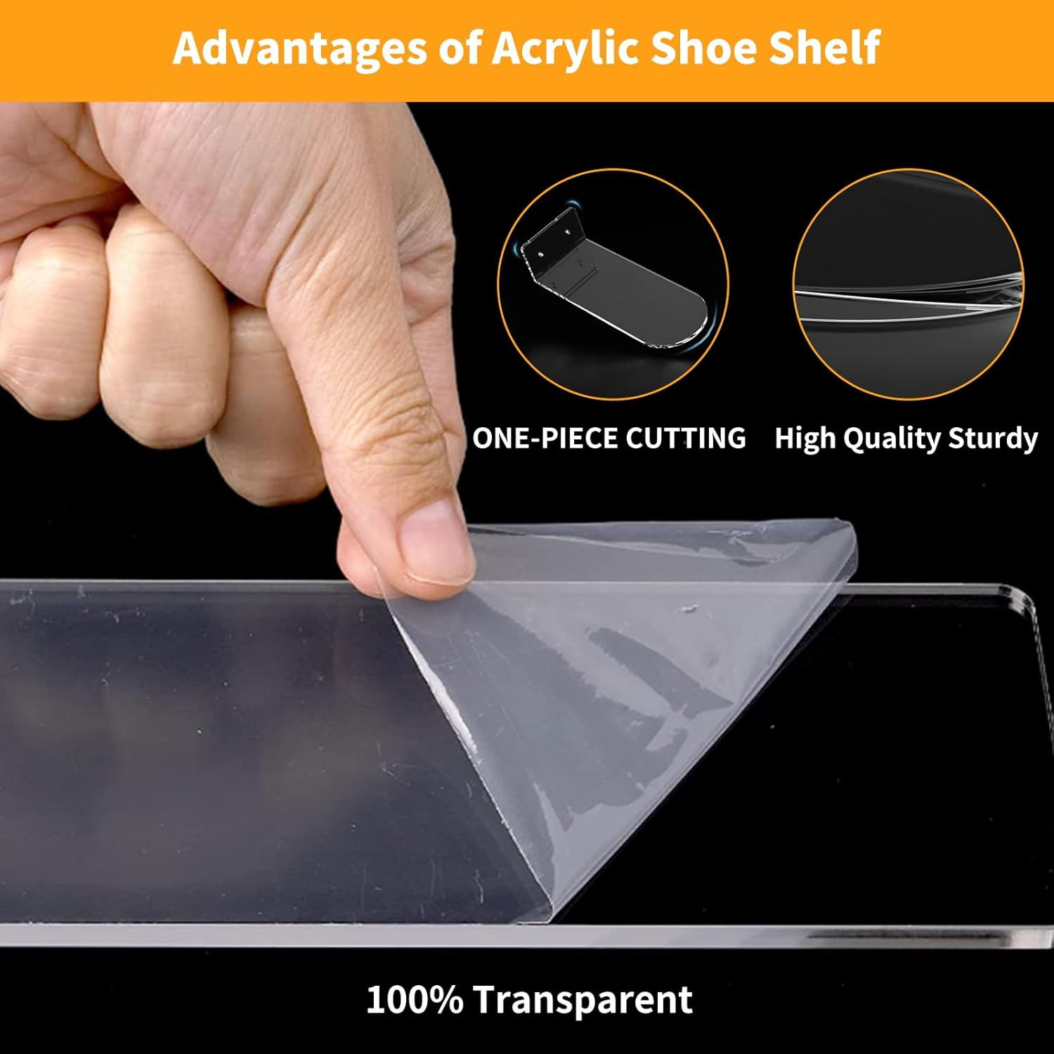 Floating Shoe Shelves for Wall-6 Pack Sneaker Shelves-Levitating Shoe Display Stand Acrylic Sneaker Wall Hanger,Shoe Organizer Holder Wall Mount for Sneaker Collection Shoe Box image number 6