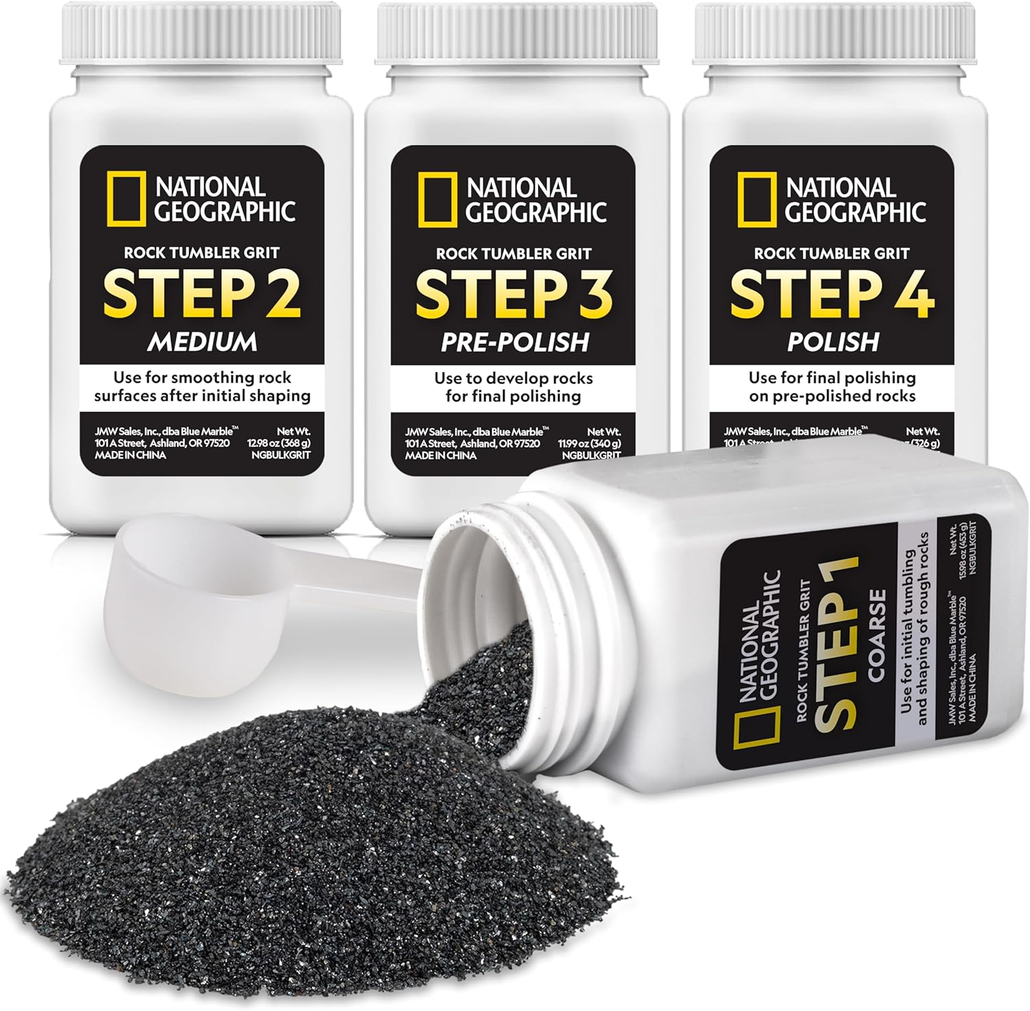 National Geographic Rock Tumbler Grit & Polish Refill Kit - Tumbling Grit Media, Polish up to 9 Kg Rocks, for Any Rock Polisher, Rock Tumbler Supplies image number 5