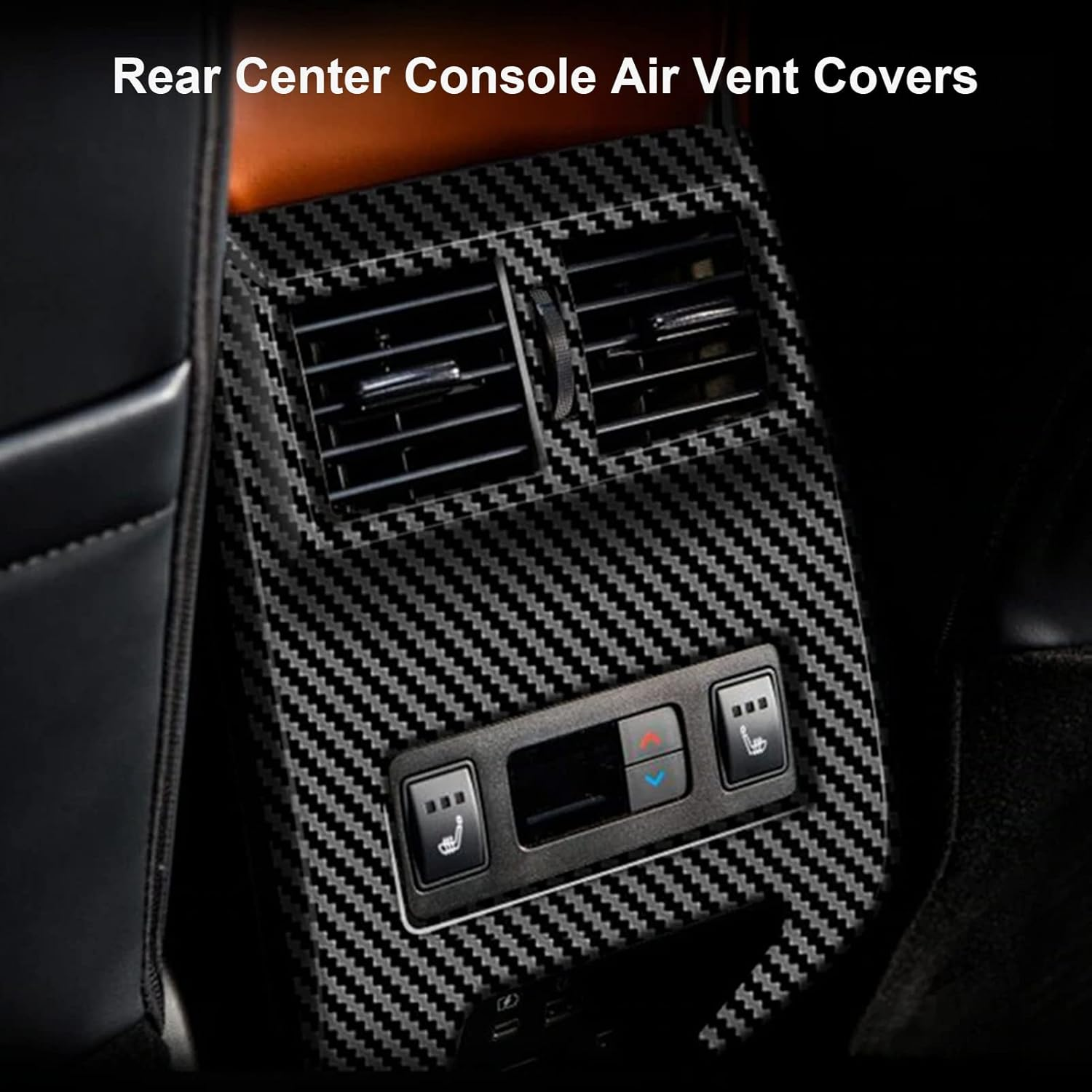 Rear Center Console Trim Cover, ABS Carbon Fiber Pattern Rear Console Air Vent Trim Simple to Install Interior Accessories Replacement for Outlander 2023 image number 1