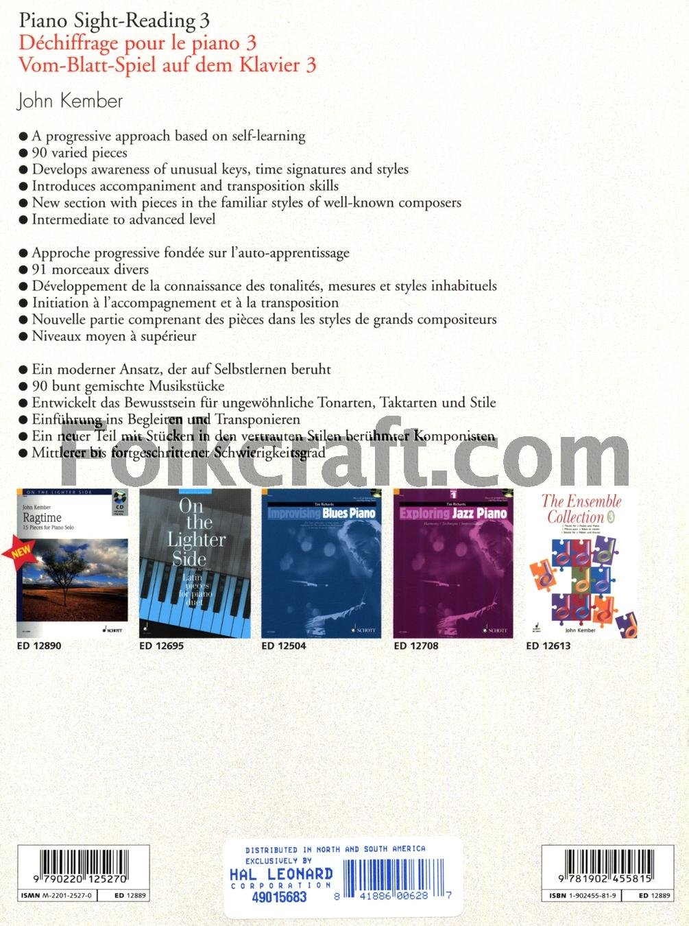 PIANO SIGHT-READING 3: a Fresh Approach/Nouvelle Approche/Eine Erfrischend Neue Methode image number 2