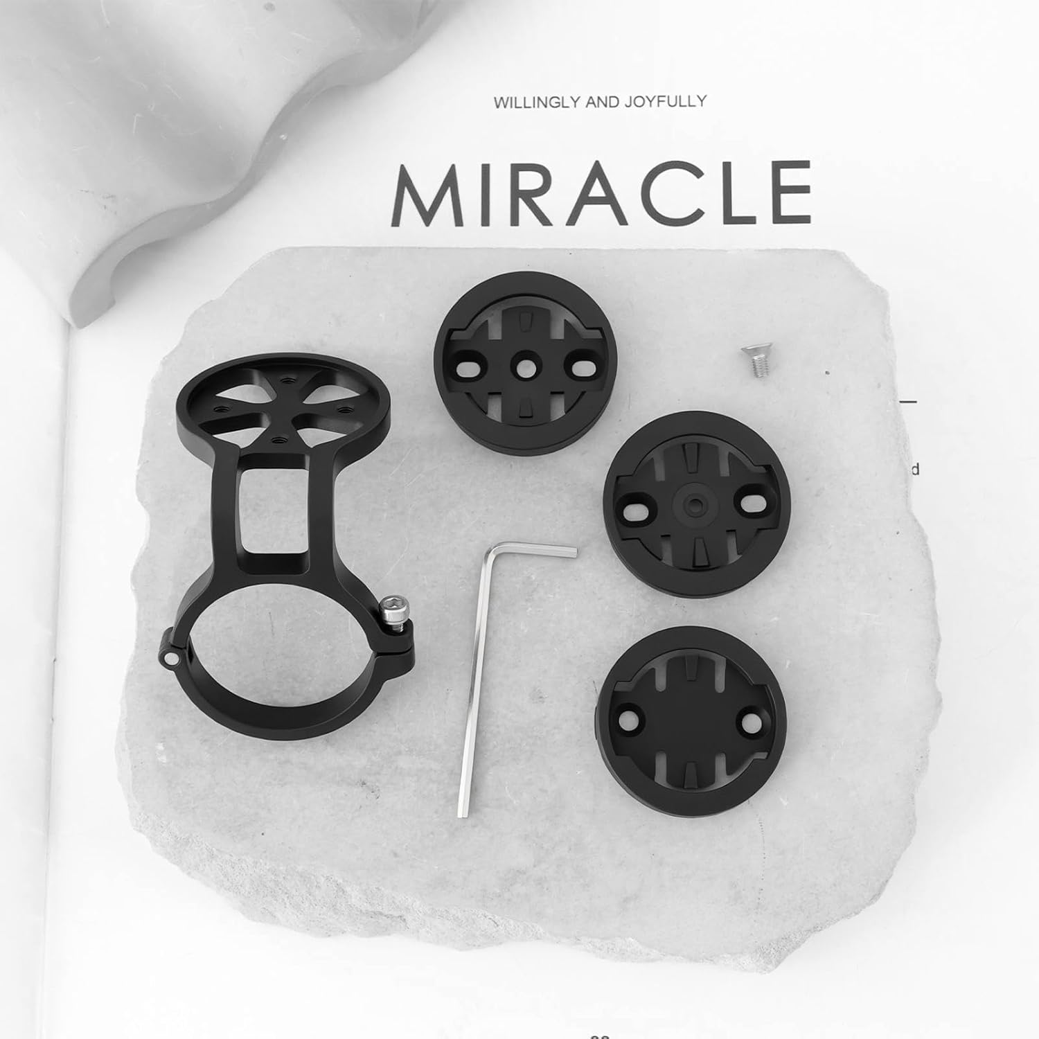 Ecsing 1PC Bike Handlebar Computer Mount for 31.8Mm Handlebars Compatible with Garmin Edge Compatible with Wahoo Elemnt 52.6X31.8X37.9Mm Black image number 6