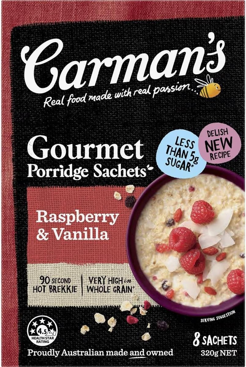 Carman'S Raspberry and Vanilla Gourmet Porridge Sachets 320 G
