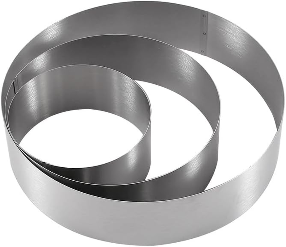 3 Pcs Cake Rings Set Mousse Cake Rings Baking Moulds Circle Pancake Mold English Muffin Ring Biscuit Cutter Set Pastry Mould Reusable Cake Pastry Molds for Making Steaming Baking Cake Decor (Round)