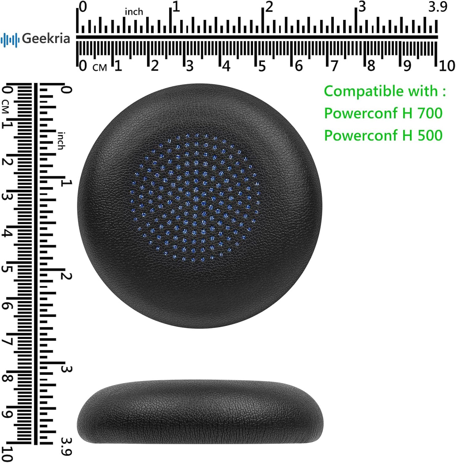 Geekria Quickfit Replacement Ear Pads Compatible with Anker Powerconf H700, H500 Headphones, Ear Cushions (Black) image number 2