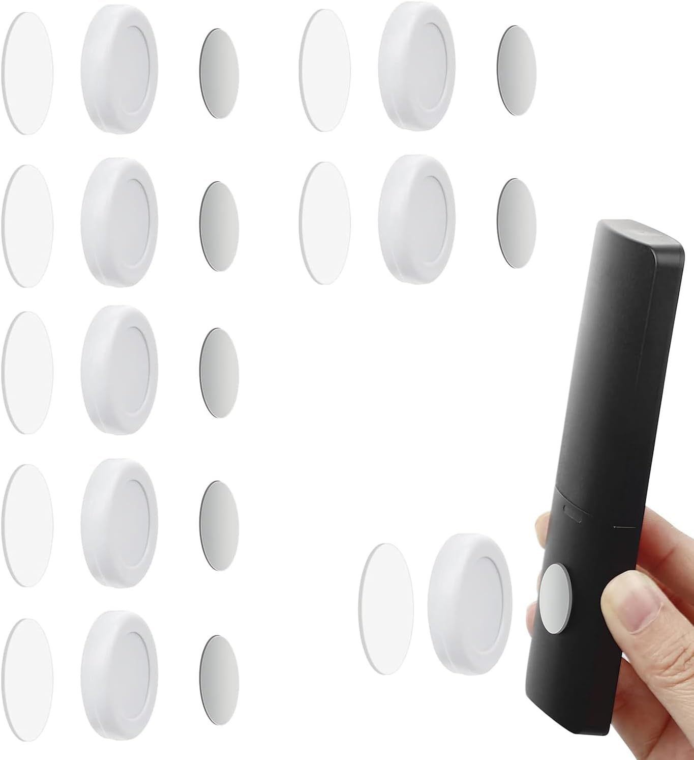 7Pcs Magnetic Remote Control Holder Wall Mount Holders Self-Adhesive Wall Mount Remote Holder Remote Control Organizers for Tv Backside as Well as Tv Fan and Air Conditioner Remote Controls image number 3