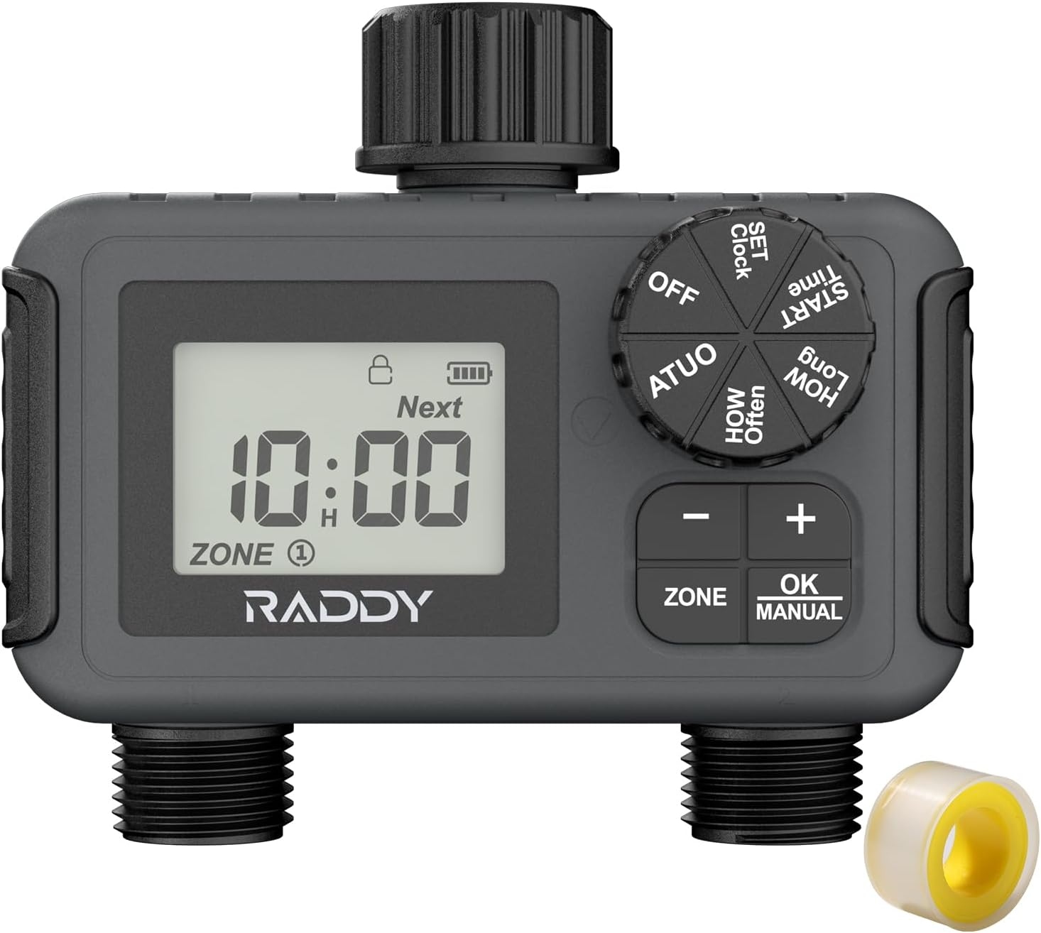 Raddy WS-5 Water Timer for Garden Hose, Sprinkler Timer with 2 Outlet, Irrigation Timer for Yard Outdoor Watering, Rain Delay/Manual/Automatic System image number 4