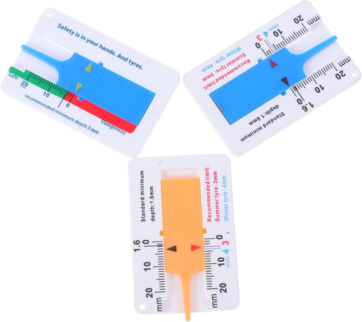 YOSADIER Tire Tread Depth Gauge Meter Plastic Tread Gauge Tool for Car Truck Automotive Measurement image number 1