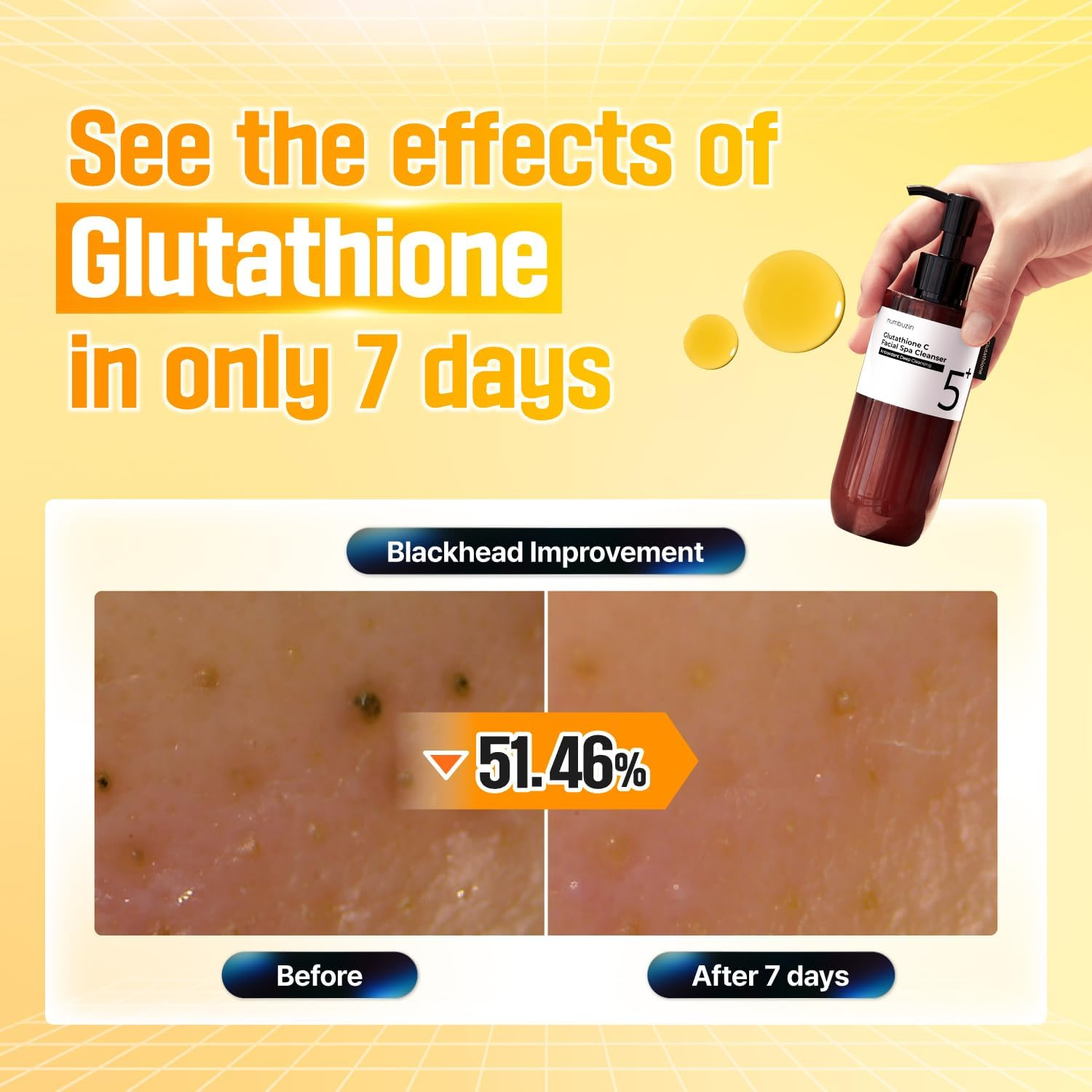 Numbuzin No.5+ Glutathione C Facial Spa Cleanser | Makeup Removing Facial Cleanser | Glutathione, Vitamin C, Niacinamide | Aromatherapy, Stress Relief, Dullness, Uneven Skin Tone | 6.76 Fl Oz image number 3