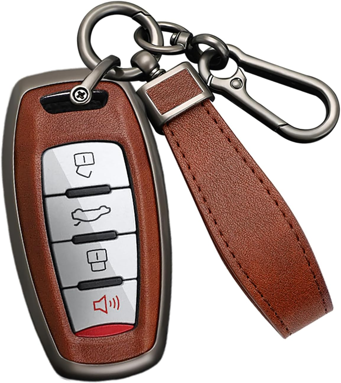 Ontto Alloy Car Key Fob Cover Fit for Haval H6 H7 H9 H4 Hover H2S F5 F7 F7X F7H Dargo Jolion GMW Remote Leather Key Case Keyring Key Shell Holder Bag Keychain
