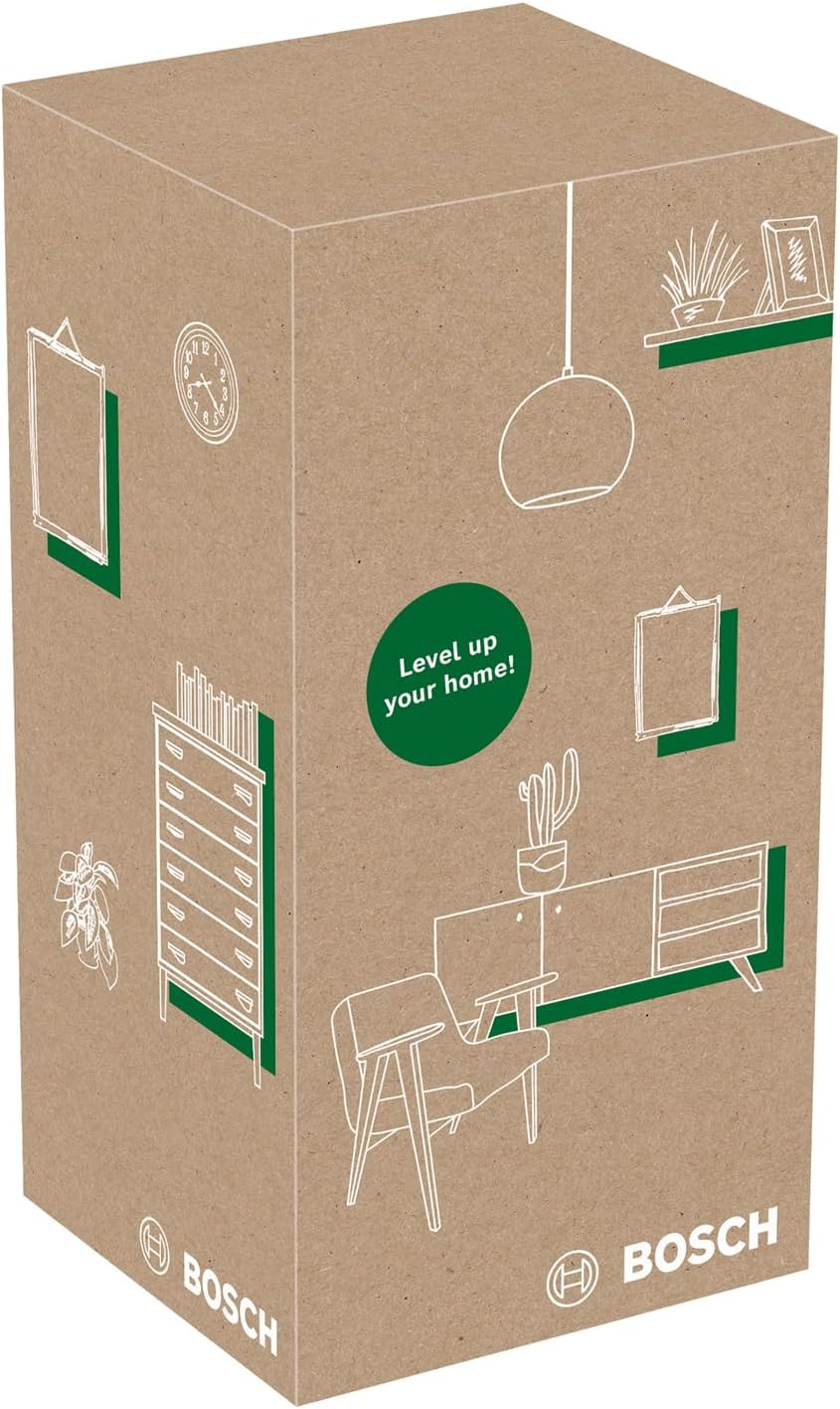 Bosch Easylevel Laser Spirit Level with Wall Mount (Laser Line for Flexible Alignment on Walls and Laser Point for Easy Height Transfer, in E-Commerce Box)