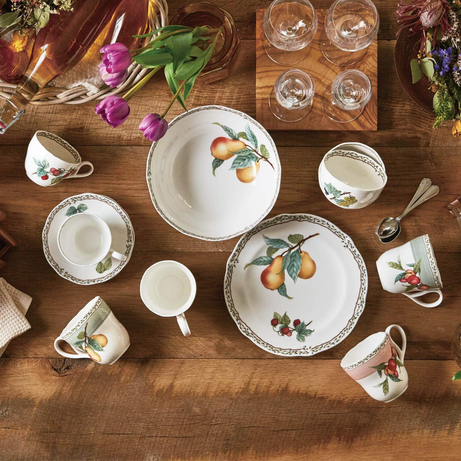 Noritake P97876/4911 Orchard Garden Microwave Safe Bowl (Set of Pairs), 4.3 Inches (11 Cm), 11.8 Fl Oz (350 Cc), 2 Pieces, Bone China