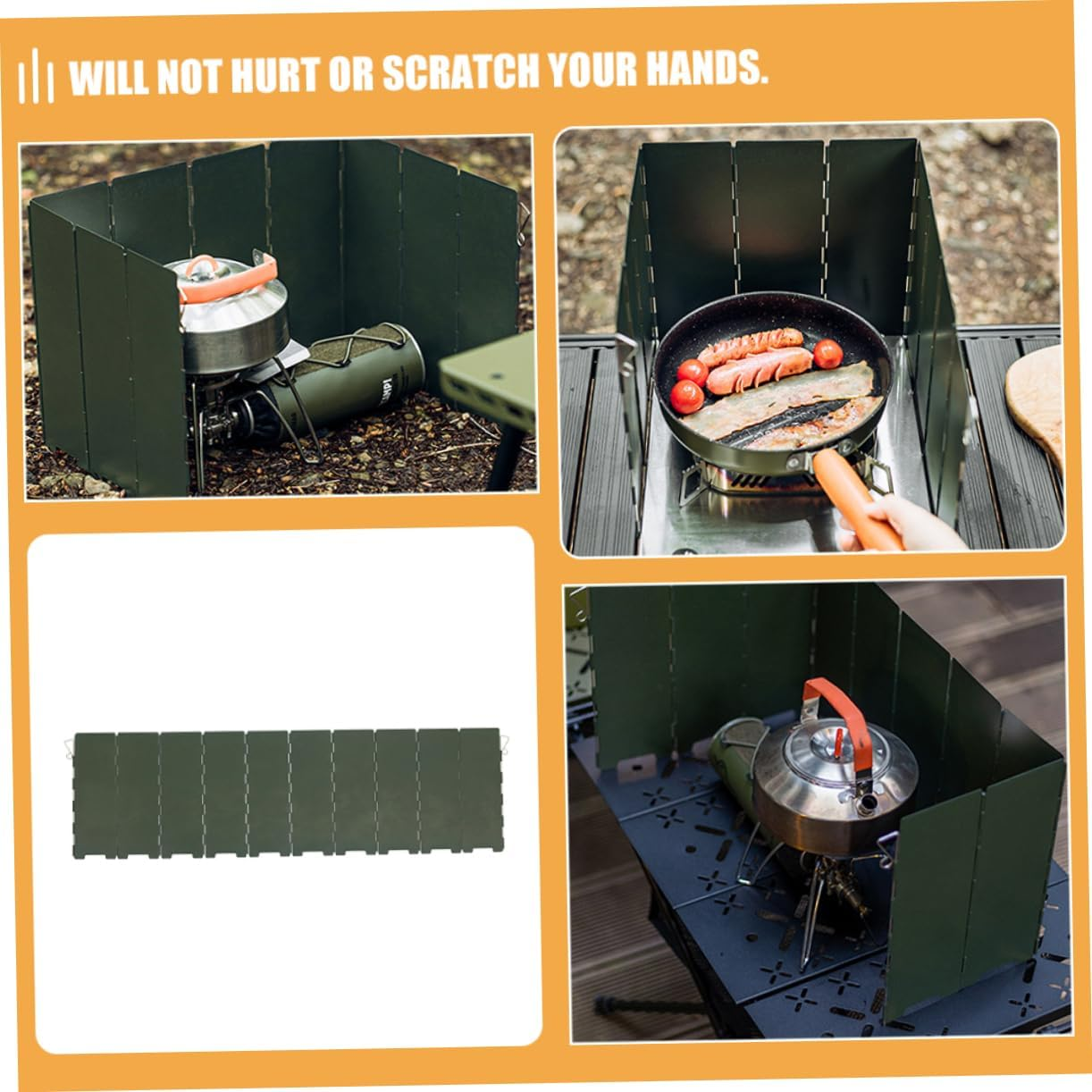 Portable Camping Stove Windscreen Windproof Cover BBQ Windshield for Outdoor Cooking image number 4