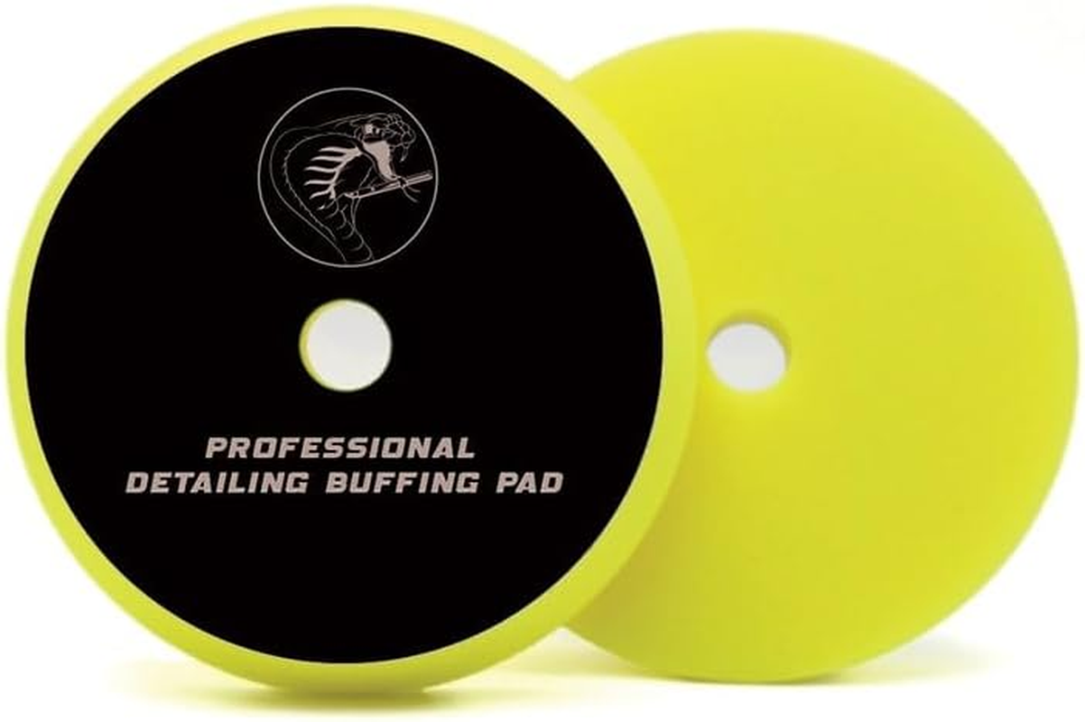Cobra WRAP TOOLS Medium Cutting Foam Pads - Professional Detailing Buffing Pads - Durable, High-Performance Results - Perfect for Cutting, Polishing & Finishing Automotive Surfaces | 3-Inch, Yellow image number 1