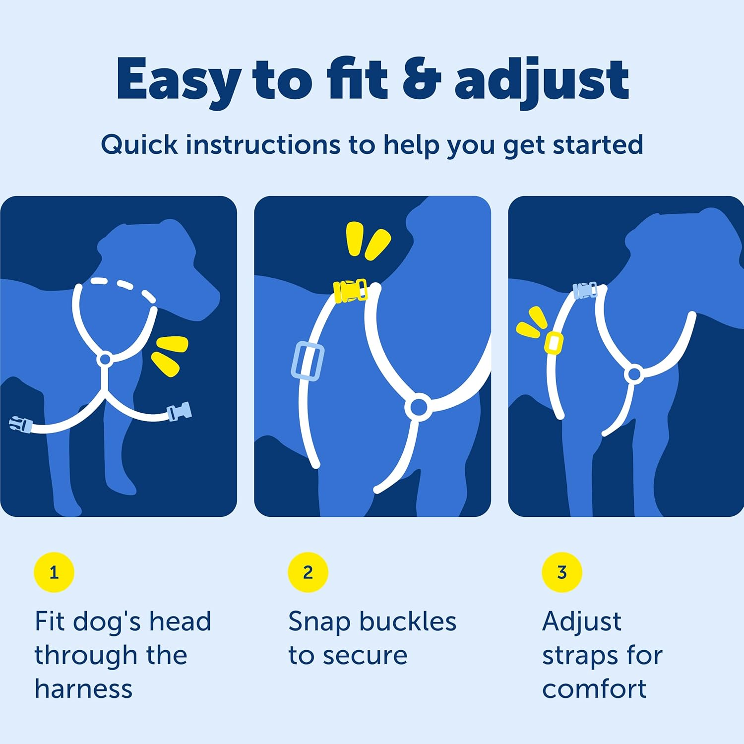 Petsafe 3 in 1 Dog Harness - No Pull Solution for Dogs - Reflective Dog Harness - Front D-Ring Clip Helps Stop Pulling - Comfortable Padded Straps - Top Handle Enhances Control - Black - Medium image number 3