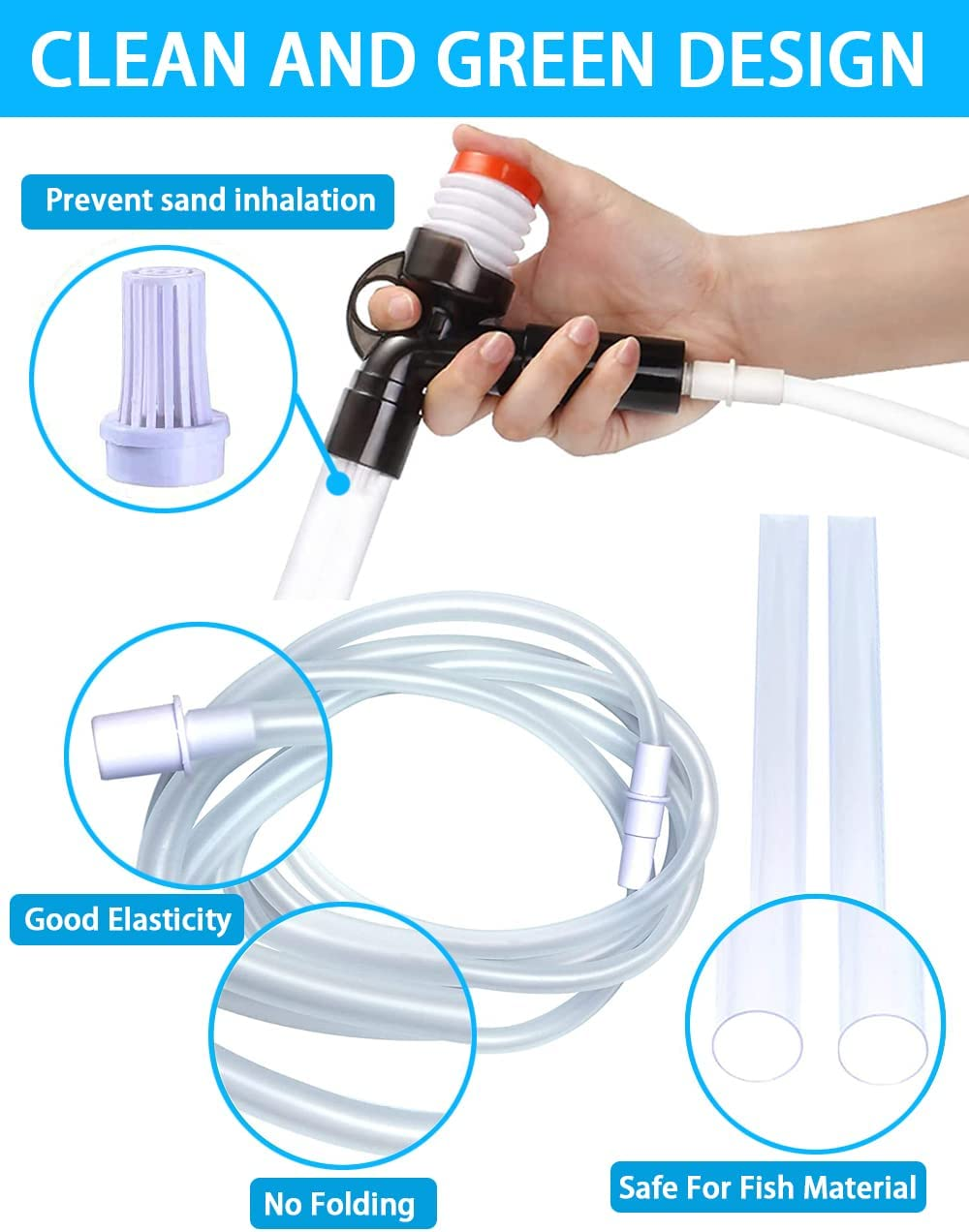 9 PCS Fish Tank Aquarium Gravel Cleaner, Fish Tank Cleaner Kit, Quick Water Change Aquarium Cleaner with Glass Scraper and Adjustable Water Flow Controller Cleaning Accessories, Filter Gravel Cleaning image number 1