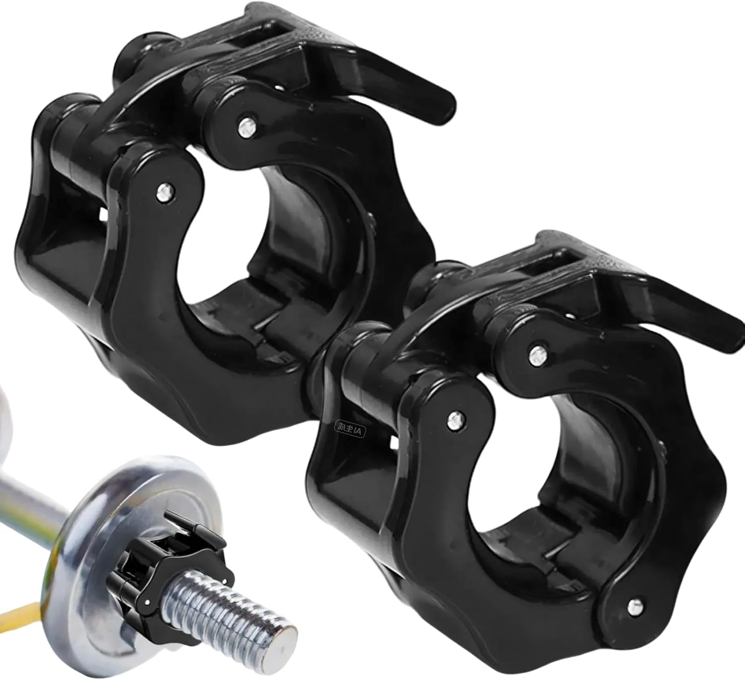 2 Pcs Premium Snap Clamp Set, Quick Release 1 Inch Barbell Clamps for Standard and Olympic Bars, Durable Carbon Barbell Clips for Weightlifting and Fitness Training image number 1