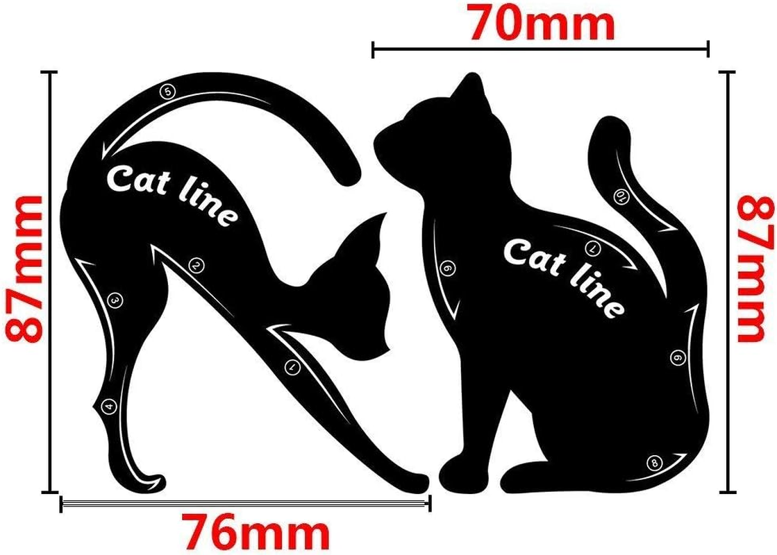 Cat Line Eyeliner Stencil, Smoky Eyeshadow Applicators Template Plate, Professional Multifunction Black Cat Shape Eye Liner & Eye Shadow Guide Template (PVC Material) (1) image number 3