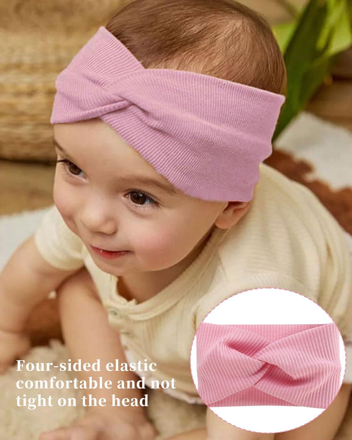 MYGLOAR Women'S Headbands, Non-Slip, Sports, Women'S Elastic Hair Bands, Girls Twist Headbands, Headbands, Elastic Headbands, Hair Bobbles Made of Cotton for Autumn and Winter