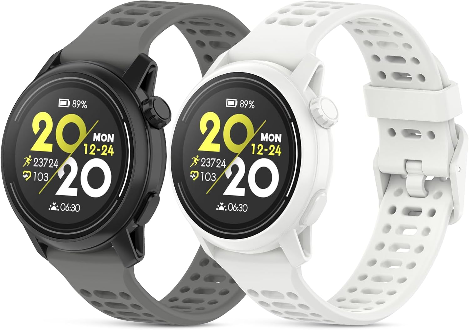 CHULN Pack of 2 Silicone Wristbands Compatible with Coros Pace 3/Apex 2 Pro/Apex Pro/Apex 46 Mm, 22 Mm Adjustable Sports Replacement Strap for Coros Pace 3