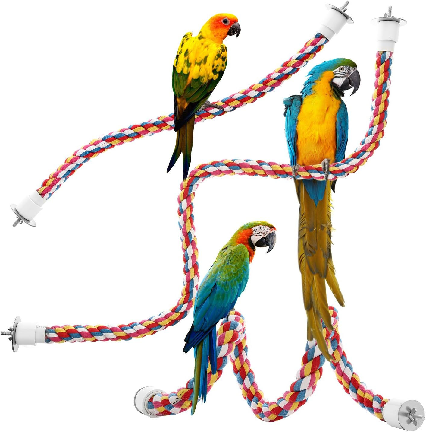 Jusney Bird Rope Perches,Parrot Toys 48 Inches Rope Bungee Bird Toy (48 Inches)[1 Pack] image number 6