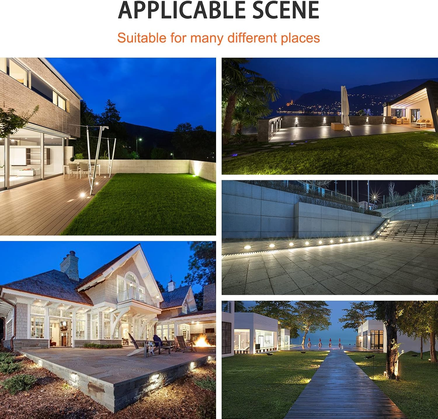 12 Packs 10 LED Solar Ground Lights Outdoor - Solar Garden Lights Waterproof Solar Disk Lights, Bright In-Ground Lights for Landscape Deck Lawn Pathway Yard Driveway (Warm, 12PACK 10LED) image number 6