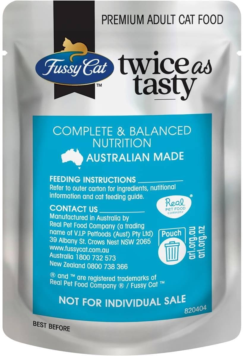 Fussy Cat Grain Free Adult Twice as Tasty Wet Cat Food, Mince & Morsels, 12X80G | Two Tasty Textures, One Irresistible Meal | Real Australian Meat, Grain-Free & Complete Nutrition image number 2