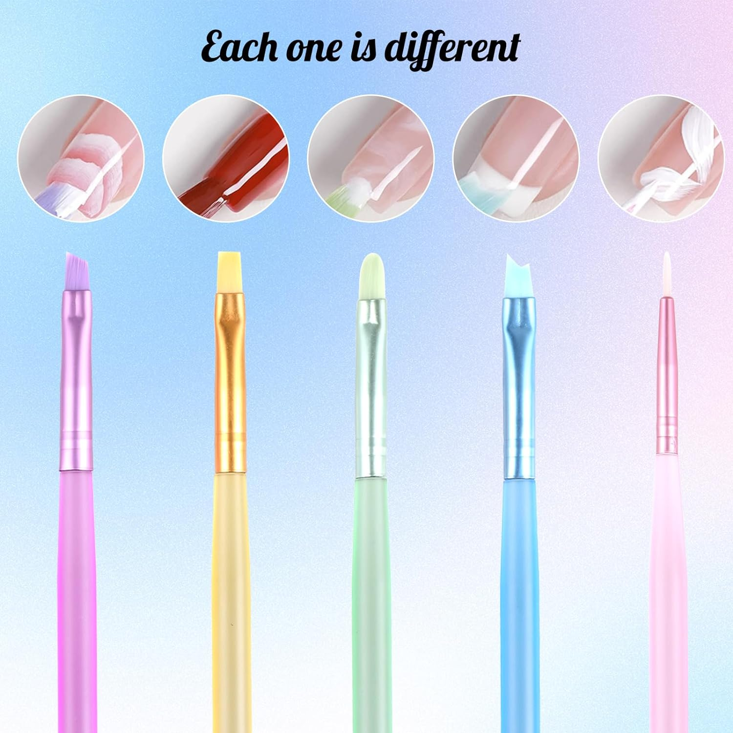11 Nail Brush Set,Geeric Nail Art Brushes Kit Nail Art Liner Brush Dotting Pens Nail Extension Gel Builder Brush Nail Art Design Pen Painting Tools for Salon DIY Home Manicure Beginner Nail Technician image number 4