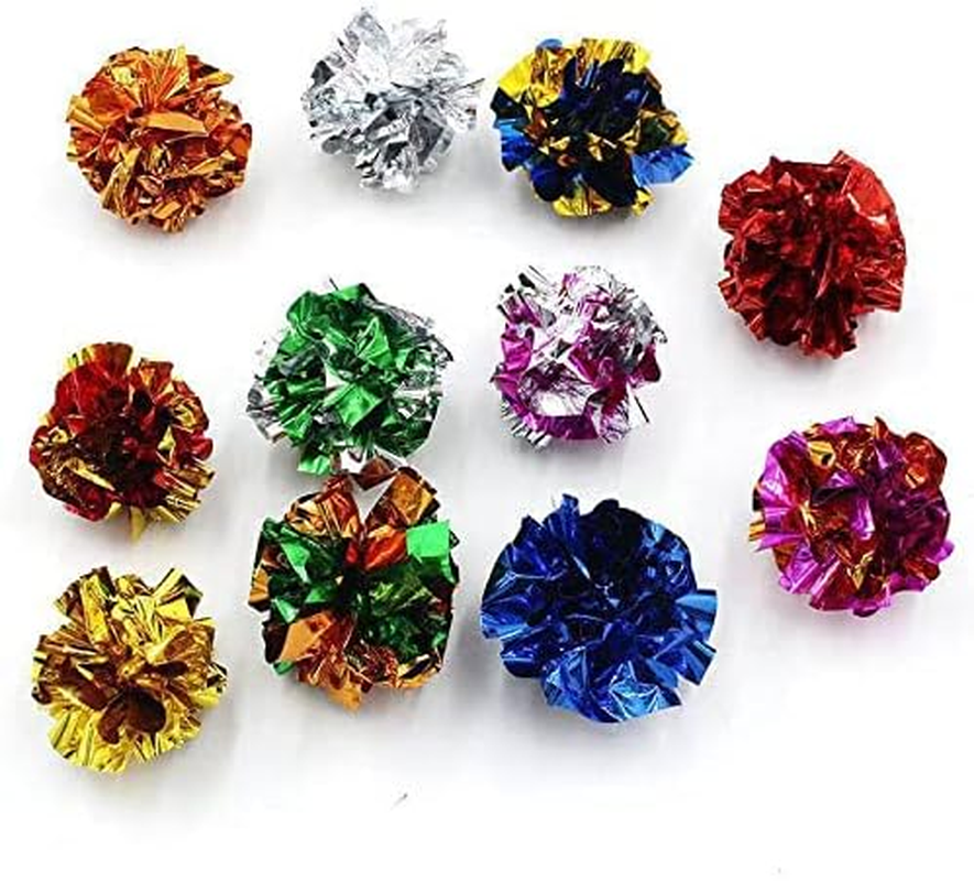 ISMARTEN Crinkle Balls Cat Toys for Indoor Cats, Lightweight Shiny Crinkle Paper Ball for Kitten (Random Color) (2.36 In) image number 2