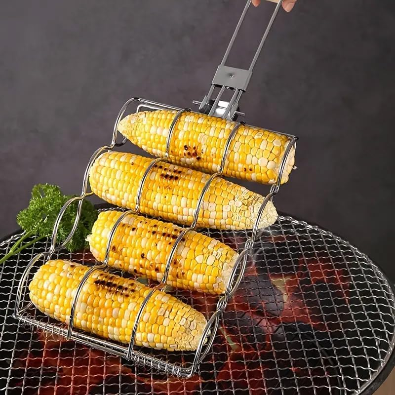AIMALL Electroplated Folding Corn Grill Clip, Anti-Scald Handle BBQ Tool for Outdoor Cooking, Household Corn Holder image number 6