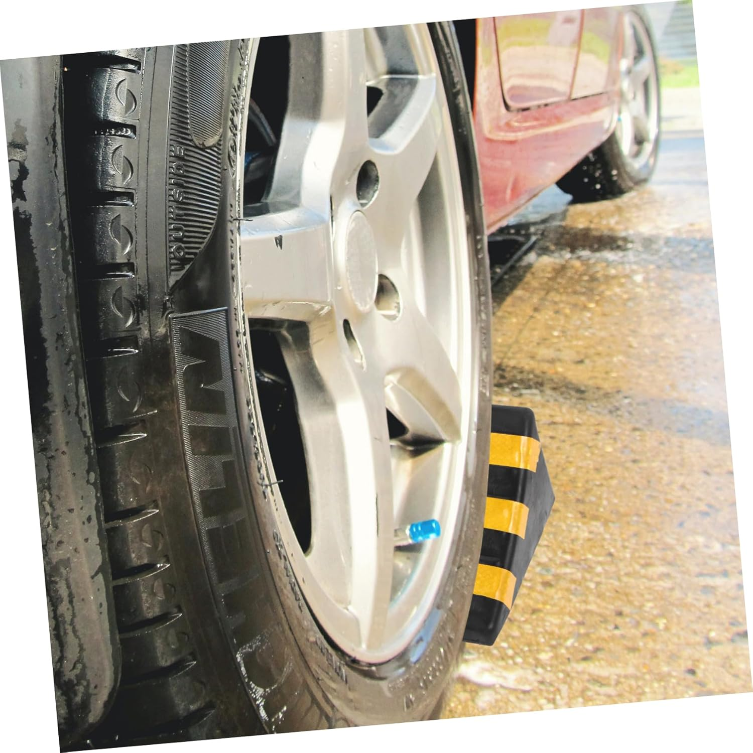 HEALEEP Heavy Duty Car Wheel Chock Wheel Stopper for Car Automotive Ramp Tire Support Pad image number 1