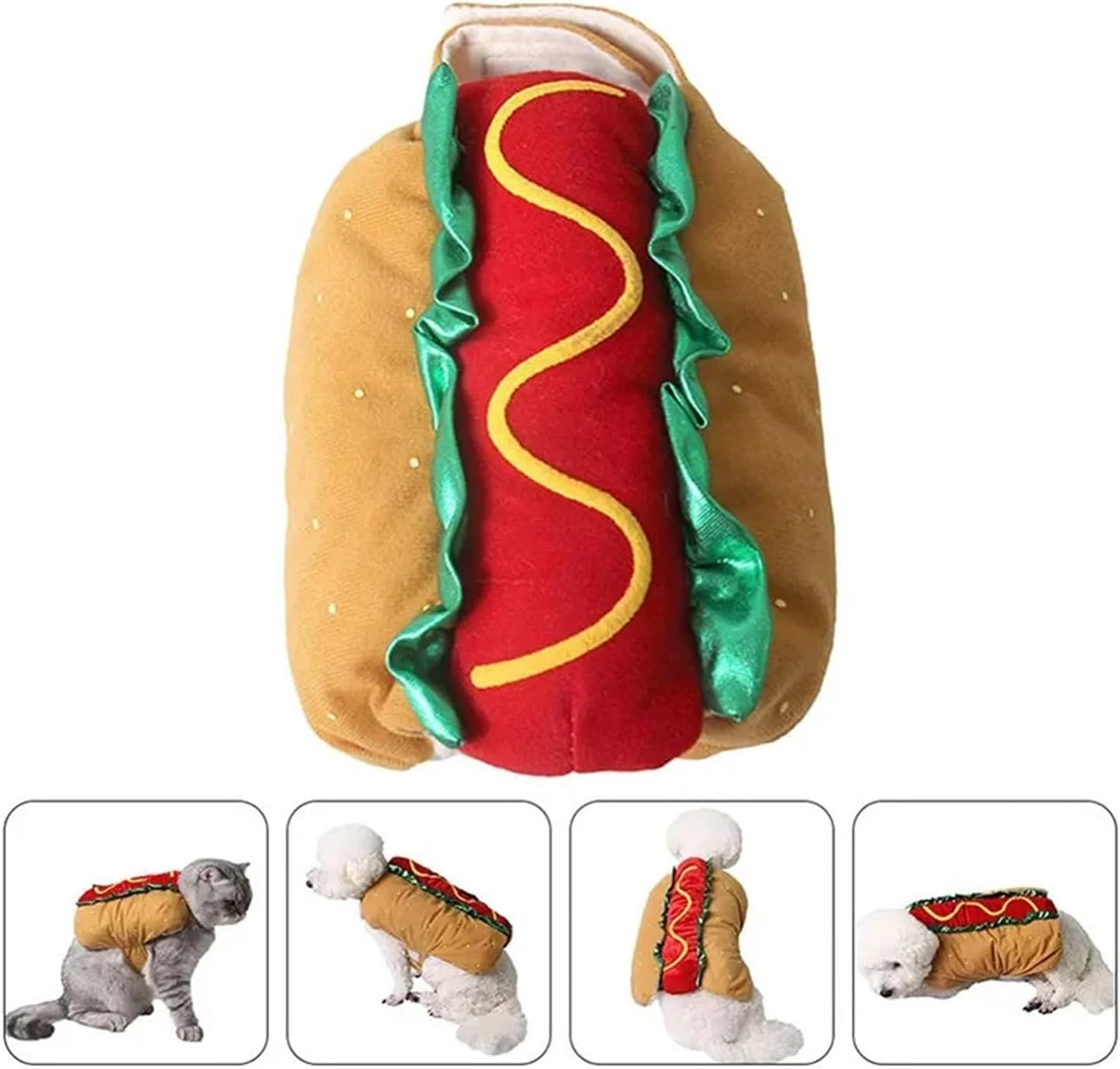 Dog Clothes Pet Costume Dog Fancy Dress Apparel Funny Cosplay Dog Burgers Pizza Sushi Clothes Puppies and Kitten Warm (Color : C, Size : M) image number 2