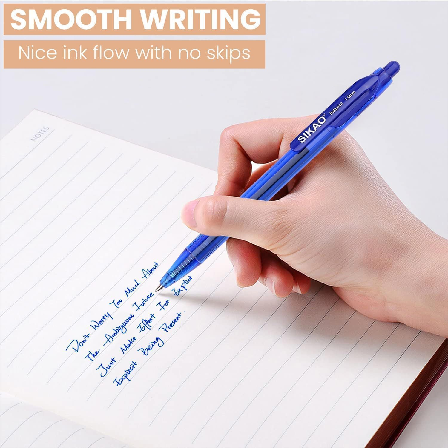 Sikao Black Gel Pens Comfy Grip Retractable Gel Ink Pens, Rollerball Click Journal Pen Fine Point 0.7 Smooth Writing for Office School Work Bulk Pens Box of 60 Pack image number 5