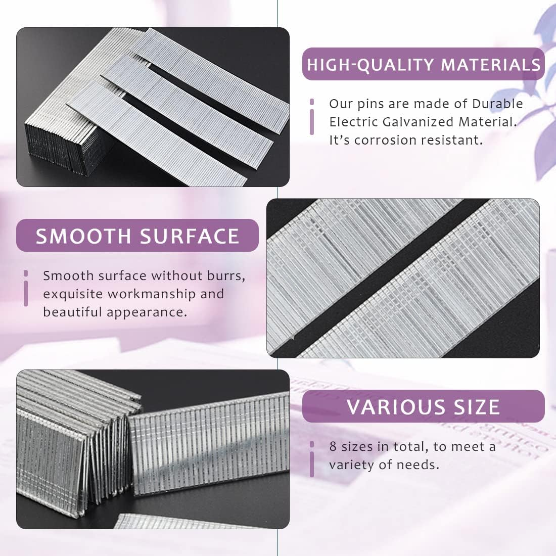 Swpeet Brad Nails Multi-Length Galvanized Straight Finishing Nail Assortment Kit (F25 (1 Inch）) image number 5