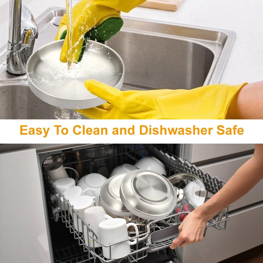 Pack of 2 Flat Stainless Steel Cat Bowls, Stainless Steel Cat Bowls, Stainless Steel Cat Bowls, Metal 304, Flat Cat Bowls, Drop-Proof, Easy to Clean, for Kittens, Small Dogs image number 4