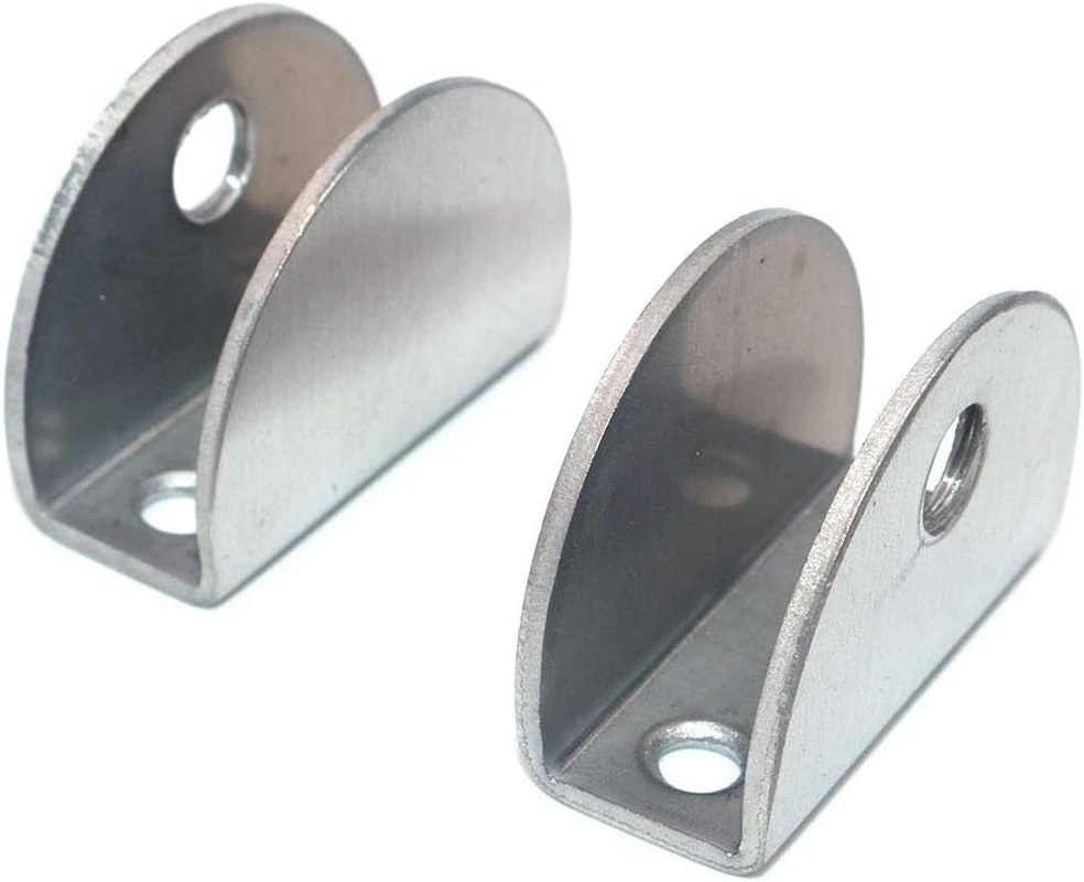 Set of 20 of NUZAMAS Glass Shelf Brackets - 201 Stainless Steel Glass Clamp Clip Holder, Rectangle Adjustable Clamping 8-12Mm Thickness Panel, Size 27.5X37X16.5Mm